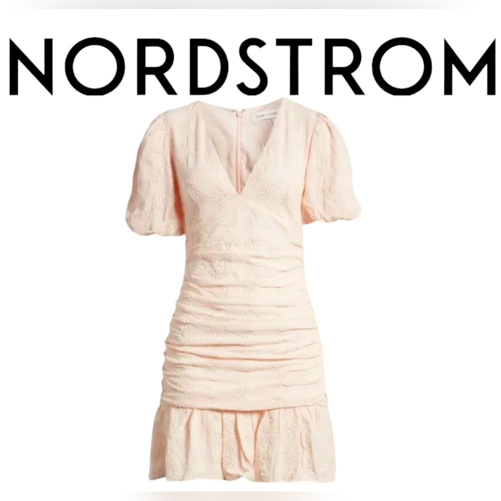 Pale Peach Nordstrom Floret Studios Daisy Dress Small Dual-Layer Modest Summer